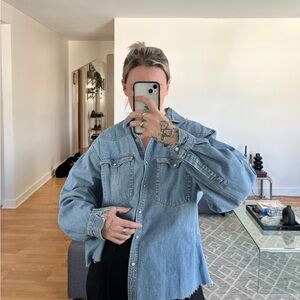 vintage harley davidson denim button up